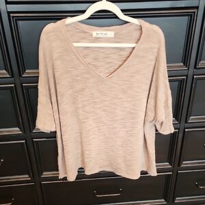 Lou & Grey Tan Cuffed Sleeve Boxy Blouse